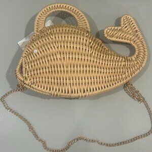 Tommy Bahama Woven Wicker Fish Novelty Crossbody Bag NWT